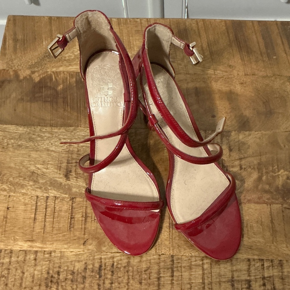 Vince Camuto Red Patent Strappy Heels